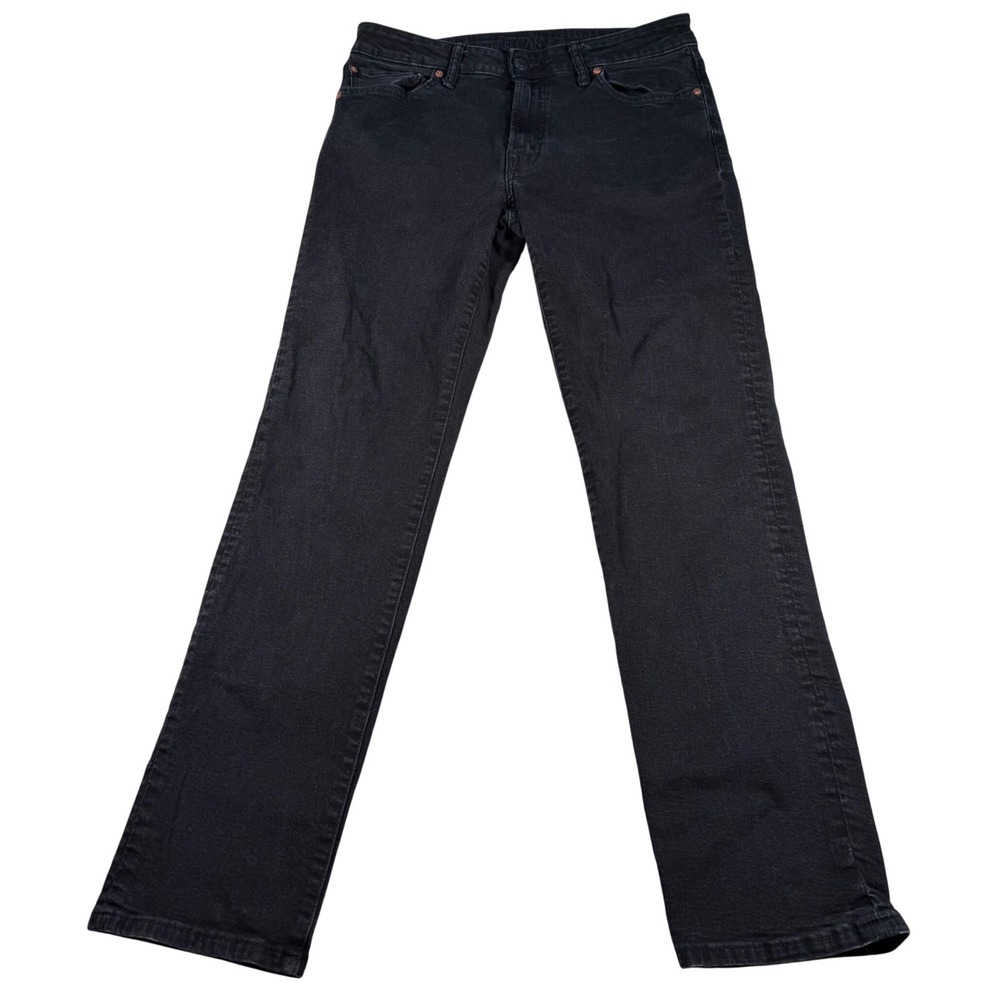 American Eagle Slim Straight Jeans Mens 33x32 (FITS 32 X 30) Black Airflex+